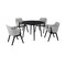 Armen Living Arcadia and Renzo 42" Round Gray and Black Wood 5 Piece Dining Set SETARDI5REBLGR42 - alternate 1